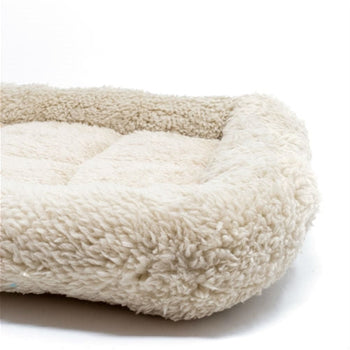 Extra-Small Dog or Cat Bed Faux Fur Plush Beige Padded Mat - Deals Kiosk