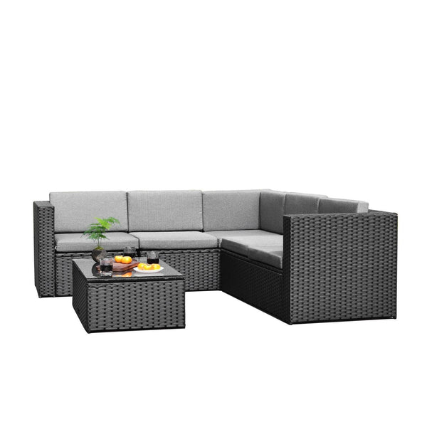 Black Wicker Resin 4-Piece Outdoor Patio Furniture Set - Deals Kiosk