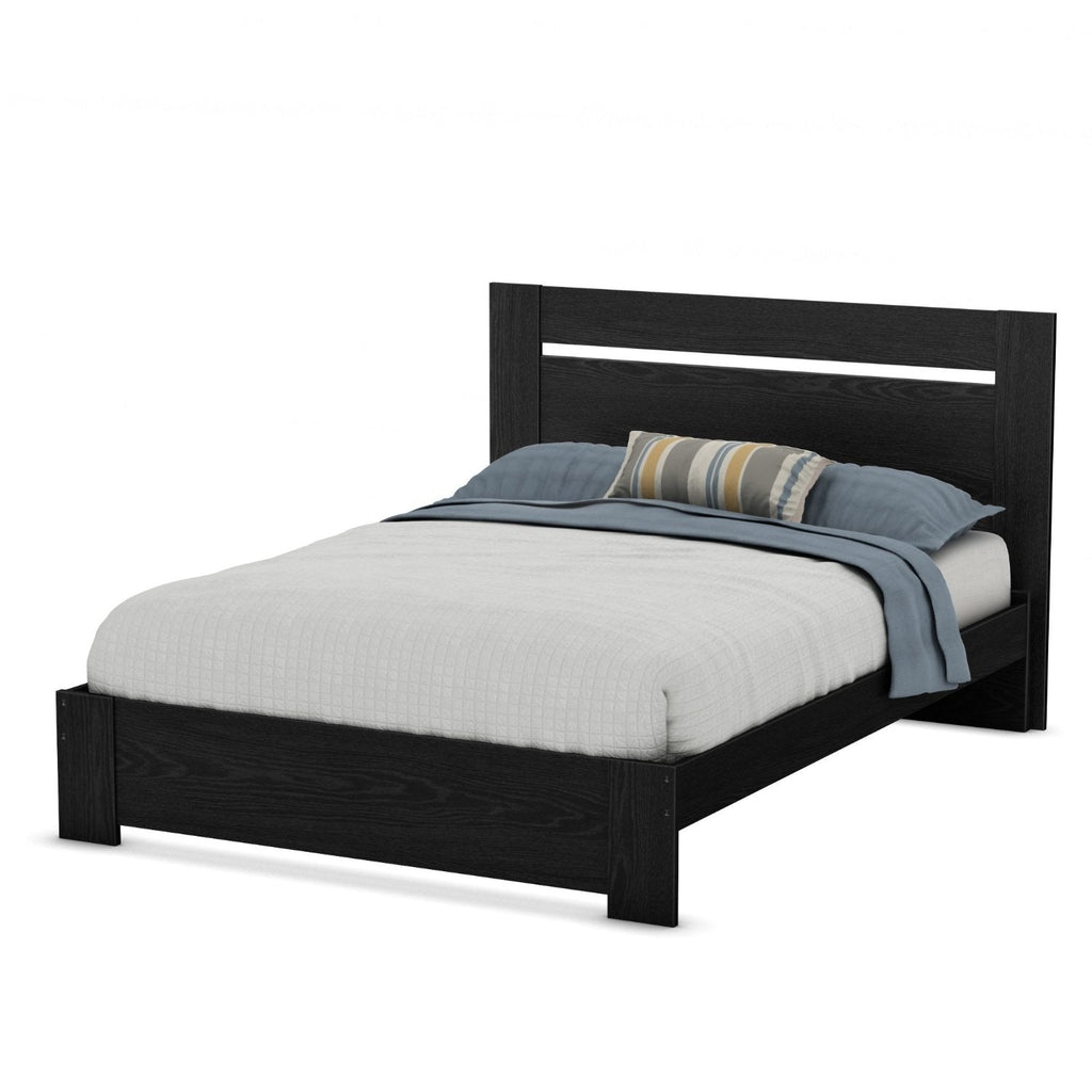 Full / Queen size Contemporary Headboard in Black Oak Finish - Deals Kiosk