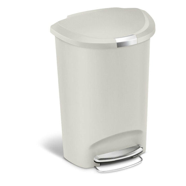 Heavy Duty 13-Gallon Kitchen Trash Can with Step Open Lid in Beige Stone - Deals Kiosk