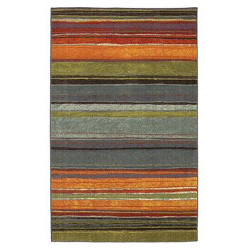 5' x 8' Rainbow Stripes Area Rug with Orange Blue Green Red Purple