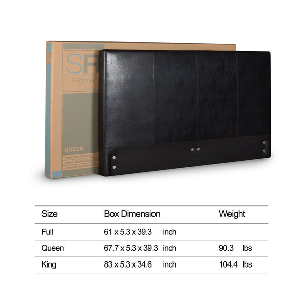 Full size Modern Platform Bed with Espresso Faux Leather Headboard - Deals Kiosk