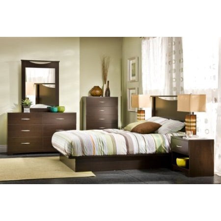 Modern 6-Drawer Bedroom Dresser in Chocolate Wood Finish - Deals Kiosk