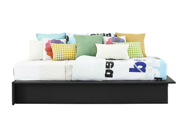 Black Faux Leather Upholstered Platform Bed Frame with Wood Slats in Twin - Deals Kiosk