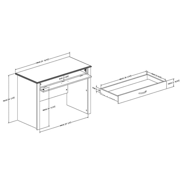 Black Laptop Computer Desk with Keyboard Tray Drawer - Deals Kiosk
