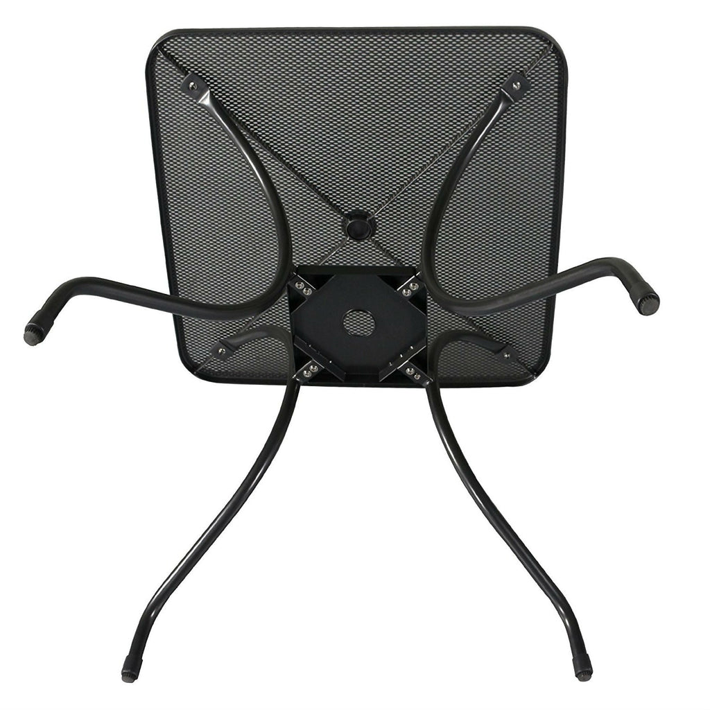 Ash Black Steel 28 x 28 inch Metal Outdoor Dining Patio Table - Deals Kiosk