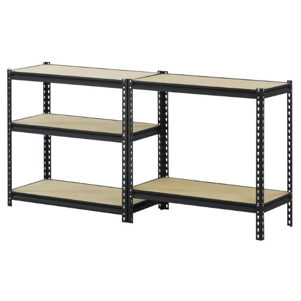 Heavy Duty 5-Shelf Riveted Steel Storage Rack Shelving Unit in Black - Deals Kiosk