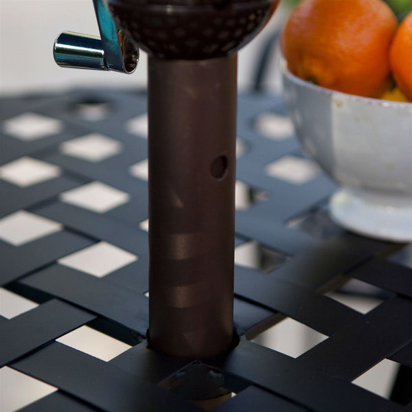 Black Wrought Iron Outdoor Bistro Patio Table with Timeless Round Tabletop - Deals Kiosk