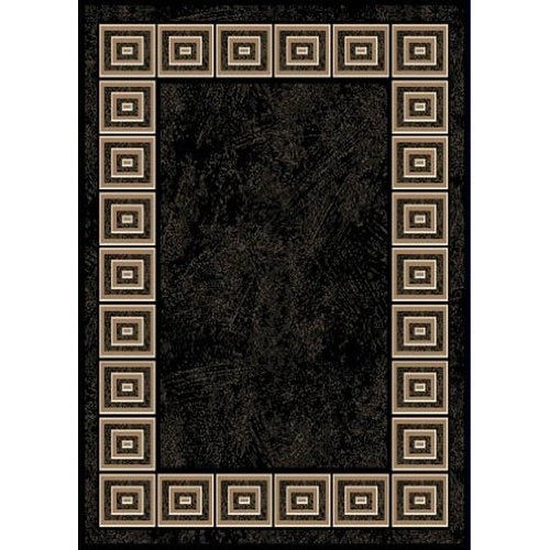 8' x 10' Optimum Black Area Rugs with White Squares Design