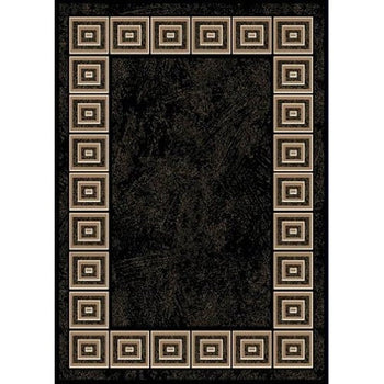 8' x 10' Optimum Black Area Rugs with White Squares Design
