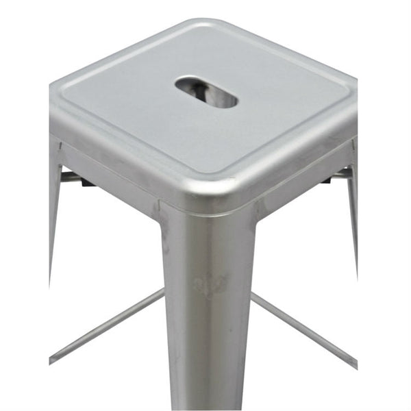 Indoor Outdoor Backless Stacking Counter Height Bar Stool in Gunmetal Steel - Deals Kiosk