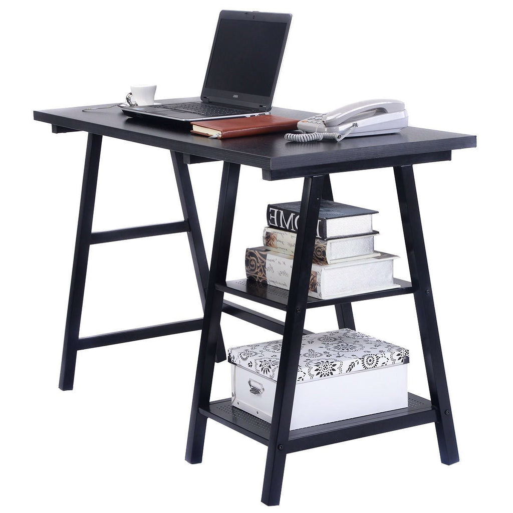 Black Home Office Laptop Computer Desk Writing Table - Deals Kiosk