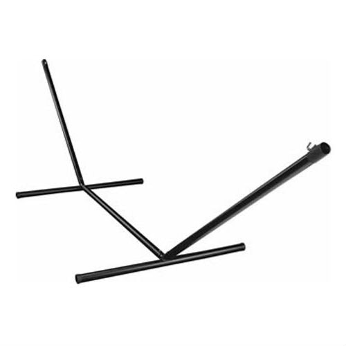 Blue White Quilted Hammock with 13-ft Heavy Duty Black Metal Stand - Deals Kiosk