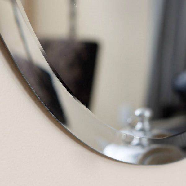 Oval 36-inch Frameless Beveled Vanity Wall Mirror - Deals Kiosk