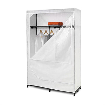 46-inch White Portable Closet Clothes Organizer Wardrobe - Deals Kiosk