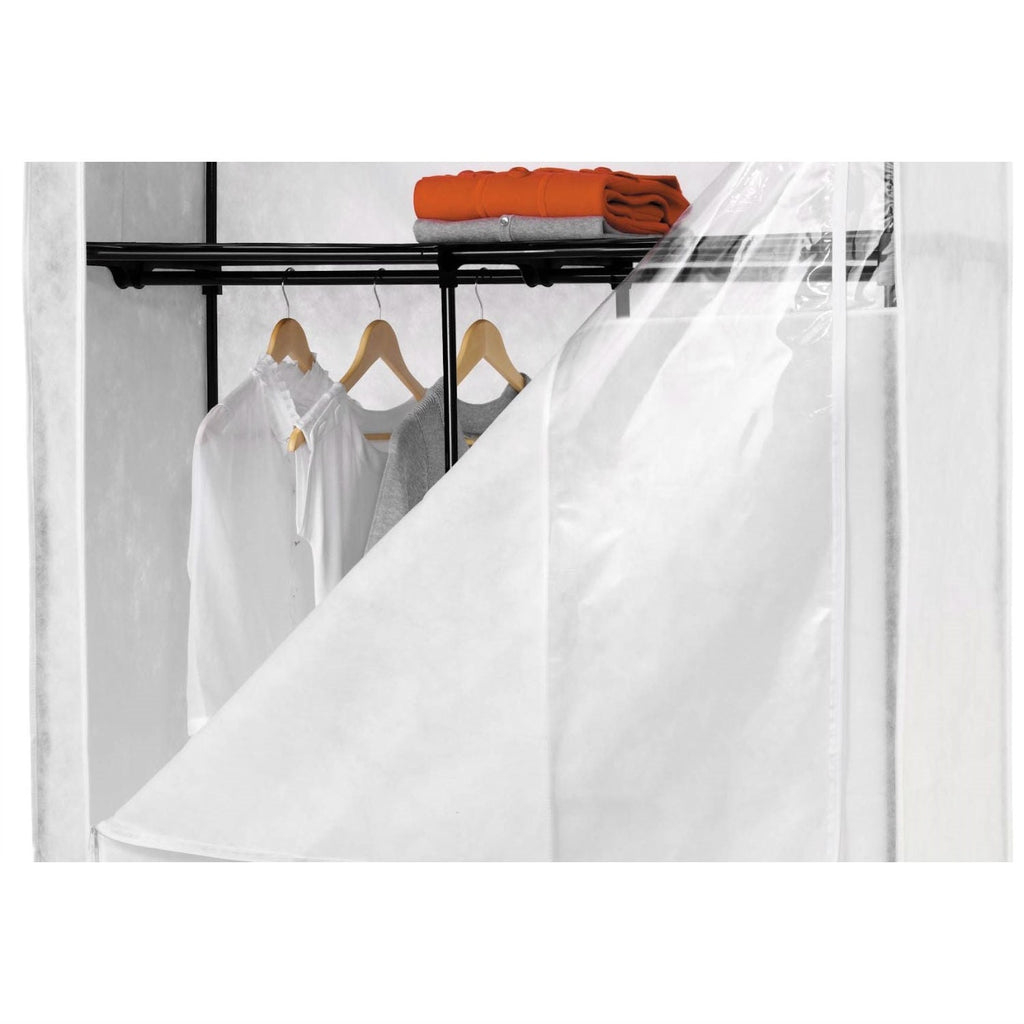46-inch White Portable Closet Clothes Organizer Wardrobe - Deals Kiosk