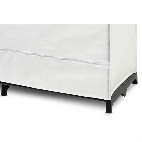 46-inch White Portable Closet Clothes Organizer Wardrobe - Deals Kiosk
