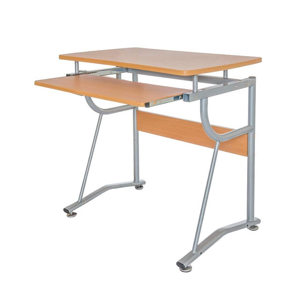 Compact Contemporary Computer Desk in Light Cherry Finish - Deals Kiosk