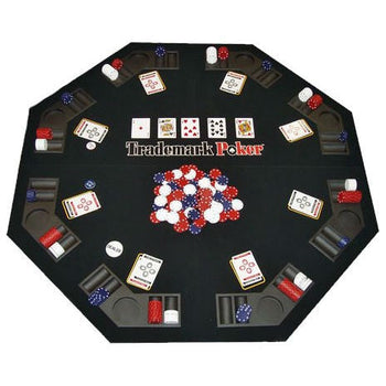 Folding Poker Table Top and Chip Set - Easy to Transport