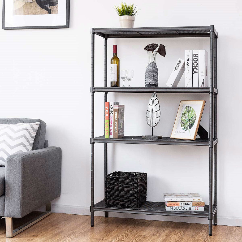 Heavy Duty Steel Mesh 4-Shelf Storage Organizer Shelving Unit - Deals Kiosk
