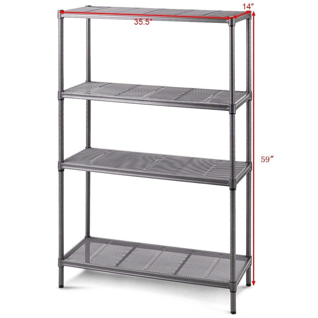 Heavy Duty Steel Mesh 4-Shelf Storage Organizer Shelving Unit - Deals Kiosk