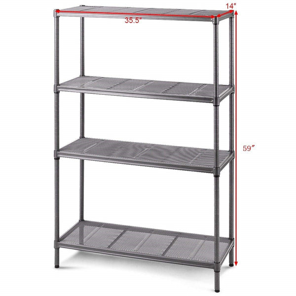 Heavy Duty Steel Mesh 4-Shelf Storage Organizer Shelving Unit - Deals Kiosk