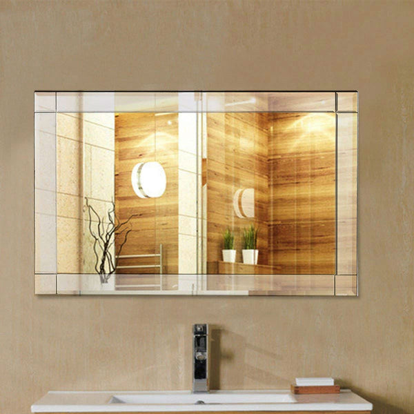 Frameless 35 x 24 inch Rectangle Bathroom Wall Mirror - Deals Kiosk