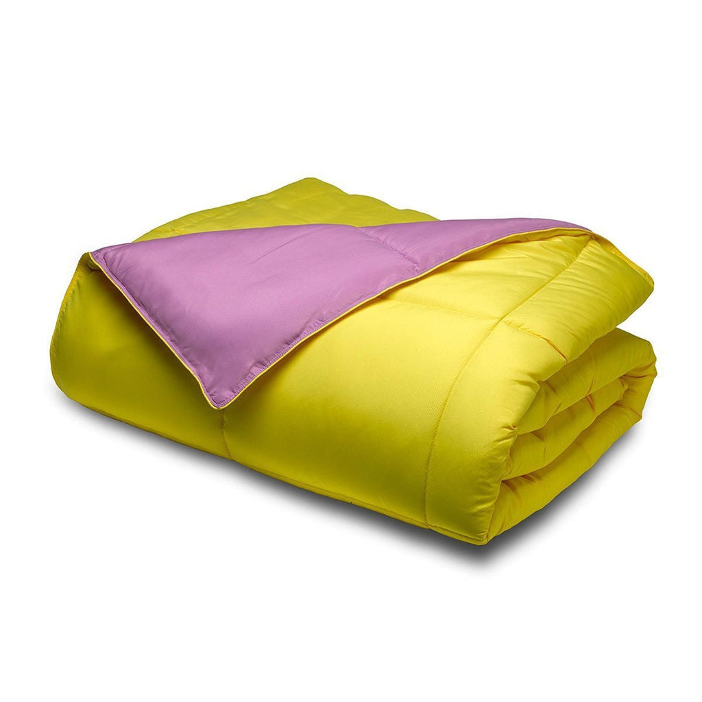 Full/Queen size 3-Piece Purple/Yellow Microfiber Comforter Set with 2 Shams - Deals Kiosk