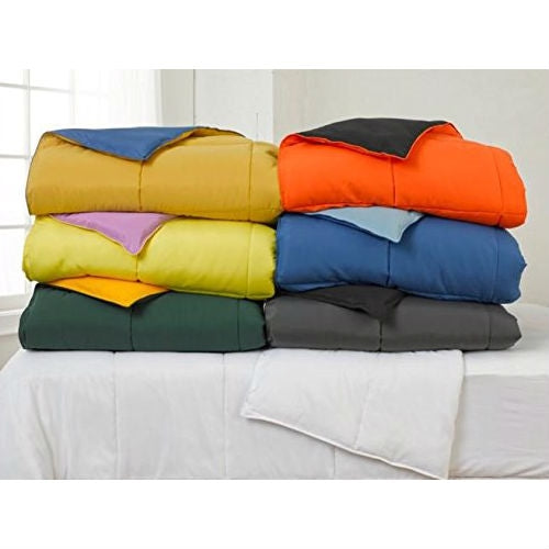 Full/Queen size 3-Piece Purple/Yellow Microfiber Comforter Set with 2 Shams - Deals Kiosk