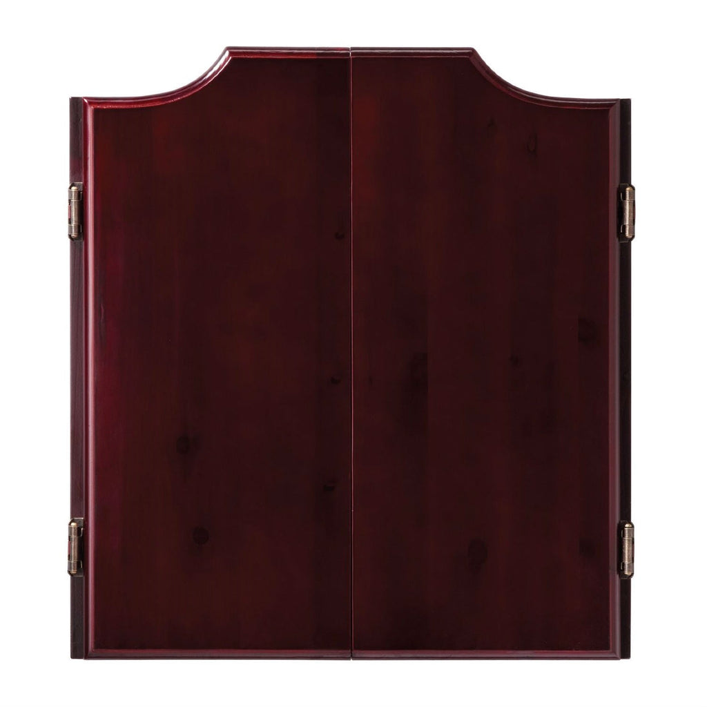All-in-One Dart Center with Dart Board and Mahogany Finish Cabinet - Deals Kiosk