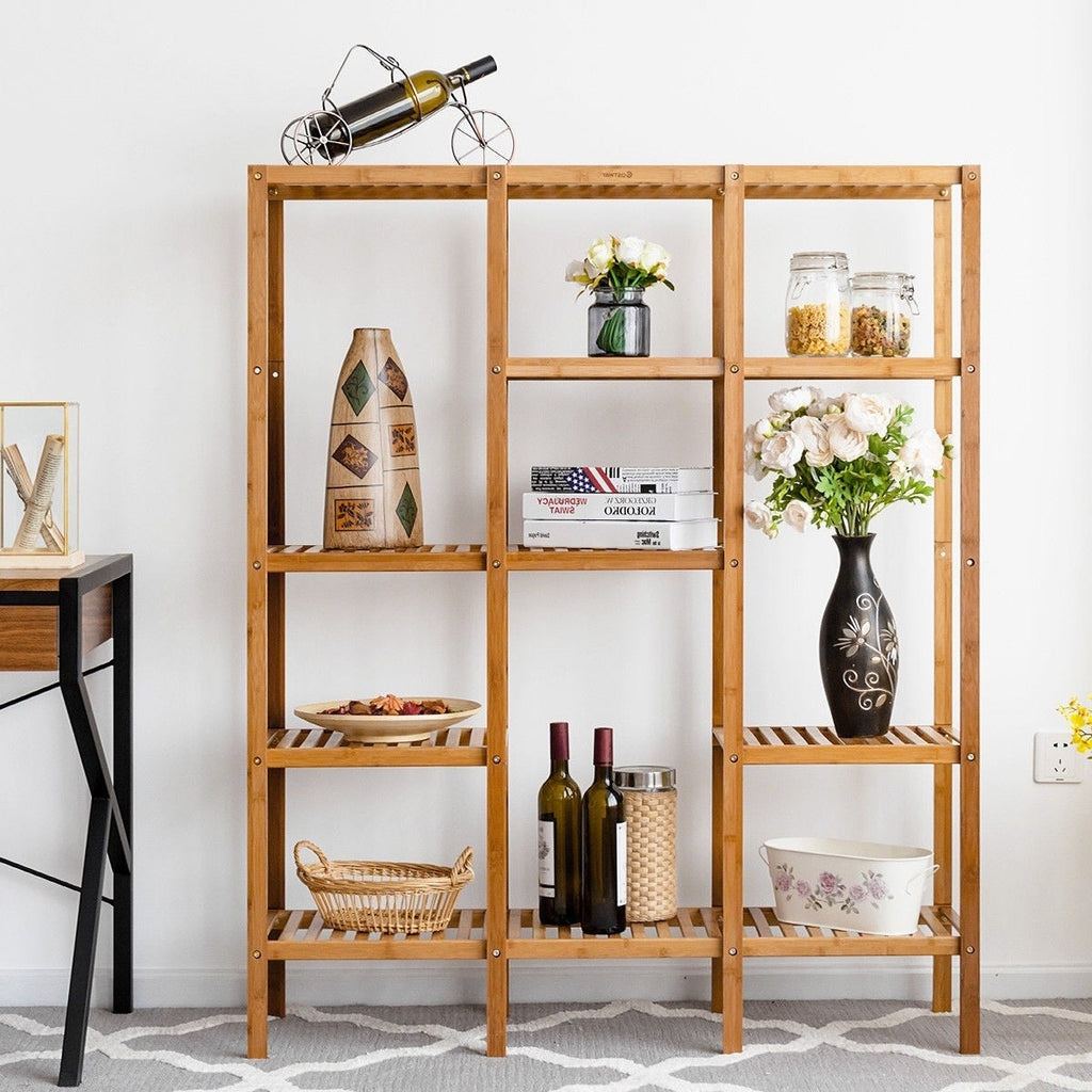Eco-Friendly Bamboo 4-Shelf Bookcase Storage Rack - Deals Kiosk