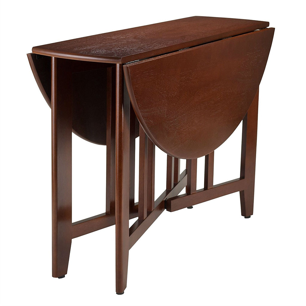 Mission Style Round 42-inch Double Drop Leaf Dining Table - Deals Kiosk