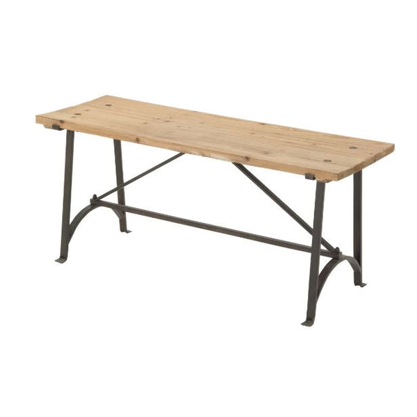Iron Frame Accent Bench with Solid Wood Seat - Deals Kiosk