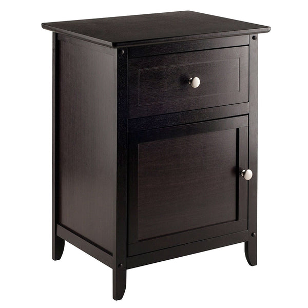 Espresso Wood End Table Nightstand Accent Table - Deals Kiosk