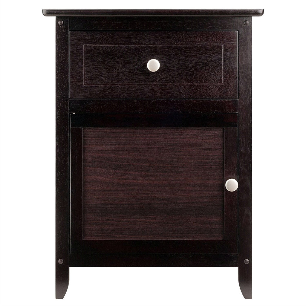 Espresso Wood End Table Nightstand Accent Table - Deals Kiosk