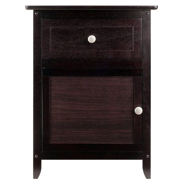 Espresso Wood End Table Nightstand Accent Table - Deals Kiosk