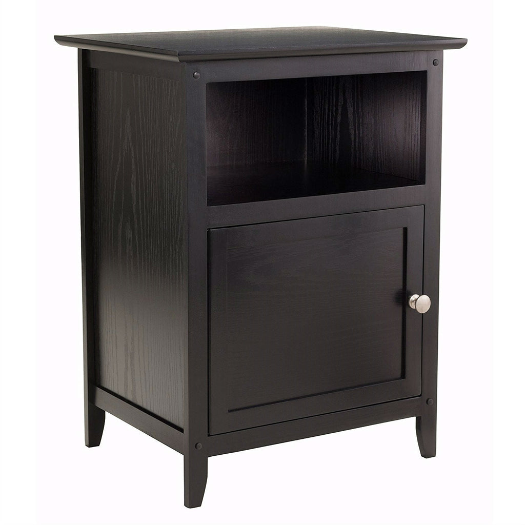 Black Shaker Style End Table Nighstand with Shelf - Deals Kiosk