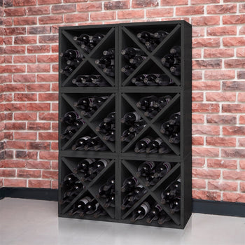 Black Wood 12-Bottle Stackable Wine Rack - Deals Kiosk