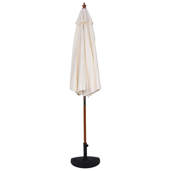 Beige 10-ft Outdoor Patio Umbrella with Wooden Pole - Deals Kiosk