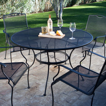 5-Piece Wrought Iron Patio Furniture Dining Set - Seats 4 - Deals Kiosk