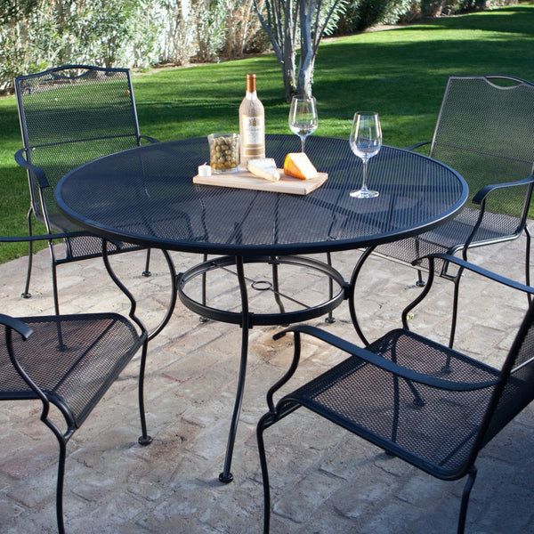 5-Piece Wrought Iron Patio Furniture Dining Set - Seats 4 - Deals Kiosk