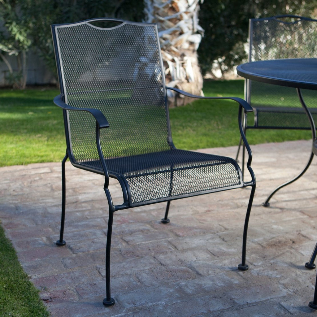 5-Piece Wrought Iron Patio Furniture Dining Set - Seats 4 - Deals Kiosk