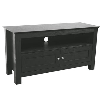 44-inch Flat Screen TV Stand in Black Wood Grain Finish - Deals Kiosk