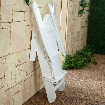 Folding Adirondack Chair in White Wood Finish - Deals Kiosk
