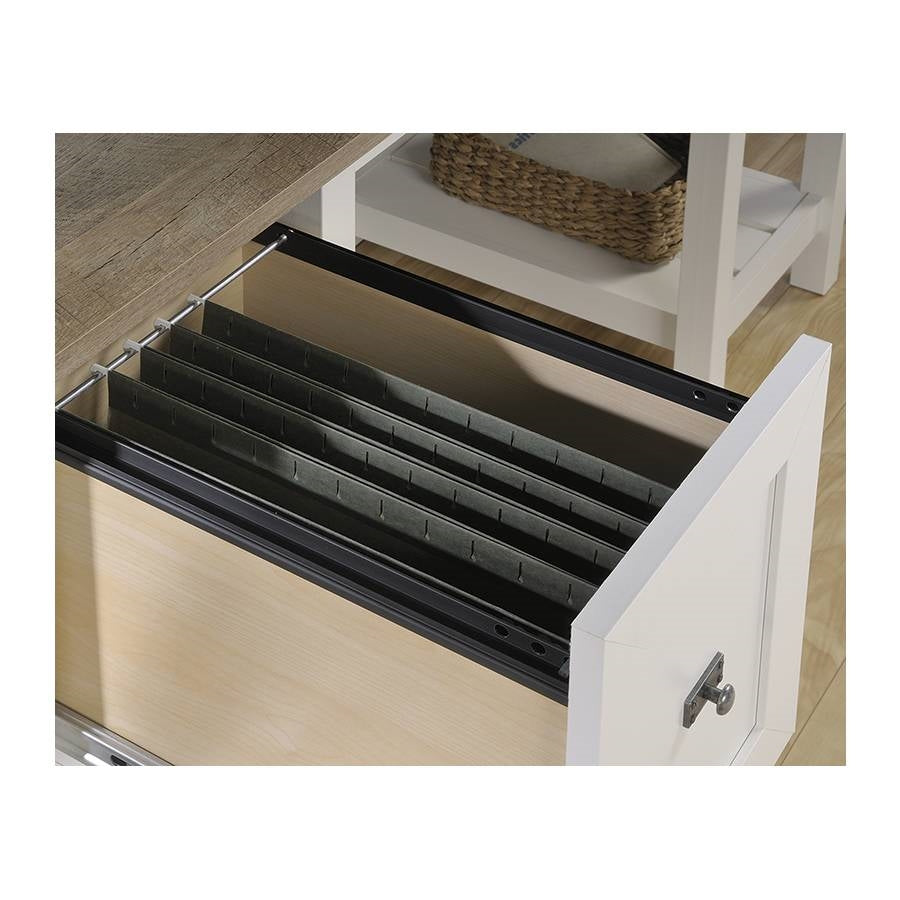 FarmHouse White Oak Top 2 Drawer Office Writing Desk - Made In USA - Deals Kiosk