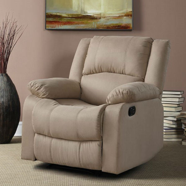 Beige Microfiber Upholstered Recliner Chair - Deals Kiosk