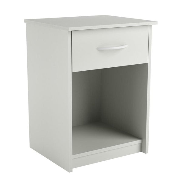 Bedroom 1-Drawer End Table Nightstand in White Wood Finish - Deals Kiosk