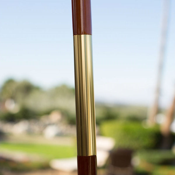 Commercial Grade 9-Ft Wood Market Umbrella with Burgundy Red Sunbrella Canopy - Deals Kiosk