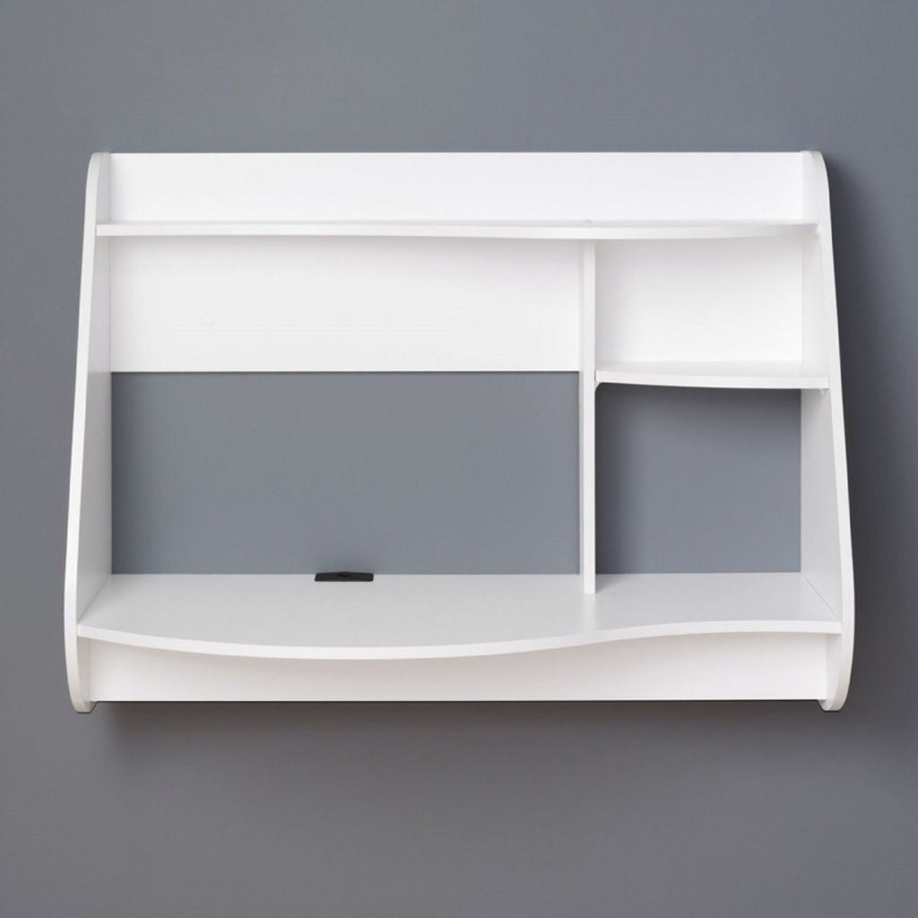 Modern Wall-Mount Laptop Computer Desk in White - Deals Kiosk