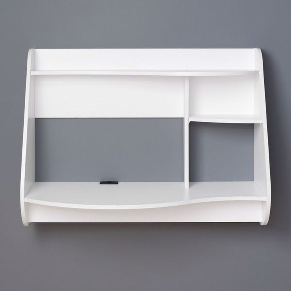 Modern Wall-Mount Laptop Computer Desk in White - Deals Kiosk